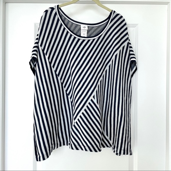CAbi Oversized Shawl Sweater - Striped - Picture 1 of 6